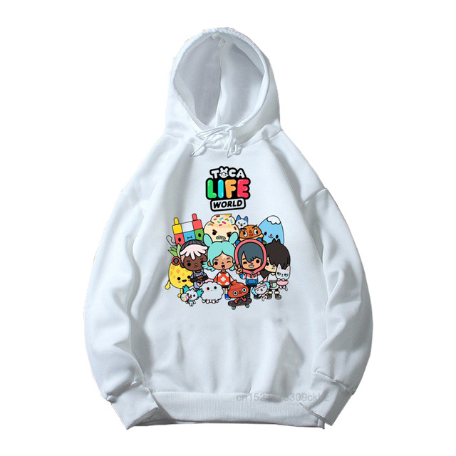 Kids Hot Game Toca Life World Cartoon Print Hoodies Girls Cute